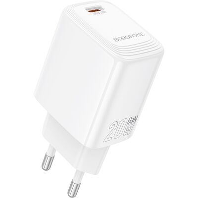 Adaptér Borofone BN26 Fuente s funkcí rychlonabíjení 20W bílý Adaptér Borofone BN26 Fuente s funkcí rychlonabíjení 20W bílý