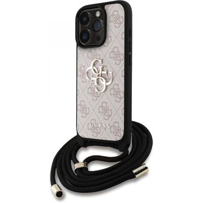 Zadní kryt Guess PU 4G Metal Logo Crossbody Popruh pro iPhone 15 Pro Pink Zadní kryt Guess PU 4G Metal Logo Crossbody Popruh pro iPhone 15 Pro Pink