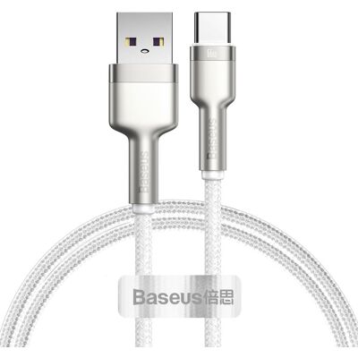 Datový kabel Baseus Cafule Metal Series USB-A - USB-C 66W 1m White Datový kabel Baseus Cafule Metal Series USB-A - USB-C 66W 1m White