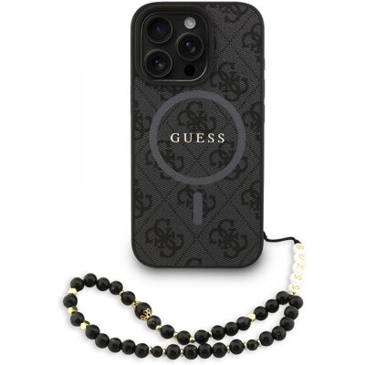 Zadní kryt Guess PU Leather 4G Colored Ring Strap MagSafe pro iPhone 16 Pro Max Black Zadní kryt Guess PU Leather 4G Colored Ring Strap MagSafe pro iPhone 16 Pro Max Black