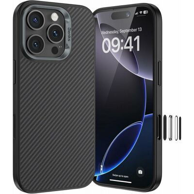 Zadní kryt Benks Magnetic Armor Pro Kevlar Metal Frame 600D (AD66) pro iPhone 16 Pro Max black Zadní kryt Benks Magnetic Armor Pro Kevlar Metal Frame 600D (AD66) pro iPhone 16 Pro Max black