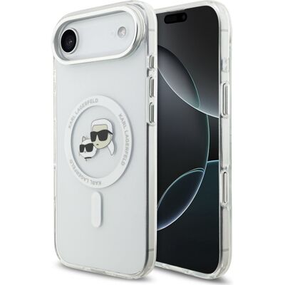 Zadní kryt Karl Lagerfeld IML K&CH; Heads Metal Frame MagSafe pro iPhone 17 Air Transparent Zadní kryt Karl Lagerfeld IML K&CH; Heads Metal Frame MagSafe pro iPhone 17 Air Transparent
