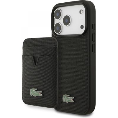 Zadní kryt Lacoste Iconic Petit Pique MagSafe + Peněženka pro iPhone 17 Pro Black Zadní kryt Lacoste Iconic Petit Pique MagSafe + Peněženka pro iPhone 17 Pro Black