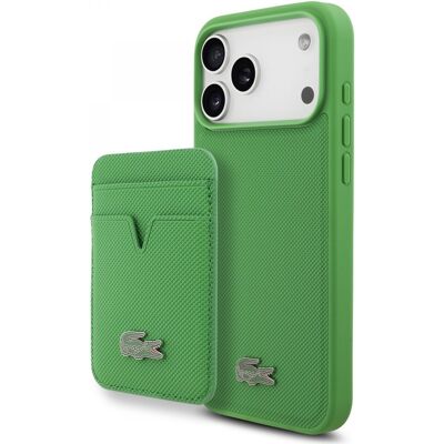 Zadní kryt Lacoste Iconic Petit Pique MagSafe + Peněženka pro iPhone 17 Pro Max Green Zadní kryt Lacoste Iconic Petit Pique MagSafe + Peněženka pro iPhone 17 Pro Max Green