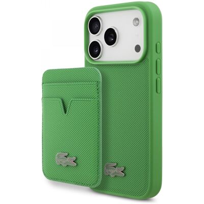Zadní kryt Lacoste Iconic Petit Pique MagSafe + Peněženka pro iPhone 17 Pro Green Zadní kryt Lacoste Iconic Petit Pique MagSafe + Peněženka pro iPhone 17 Pro Green