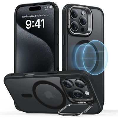 Hybridní pouzdro ESR pro iPhone 16 Pro s stojánkem - Černé Hybridní pouzdro ESR pro iPhone 16 Pro s stojánkem - Černé