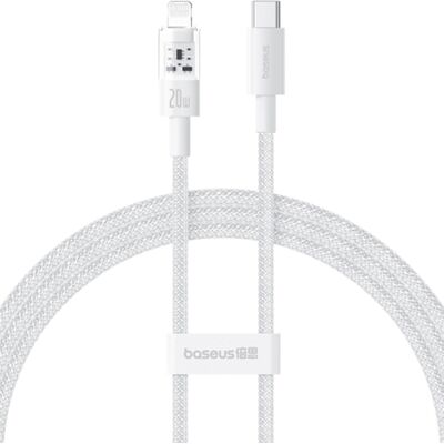 Baseus Data Cable Gem USB-C to Lightning 20W 2m Moon White Baseus Data Cable Gem USB-C to Lightning 20W 2m Moon White