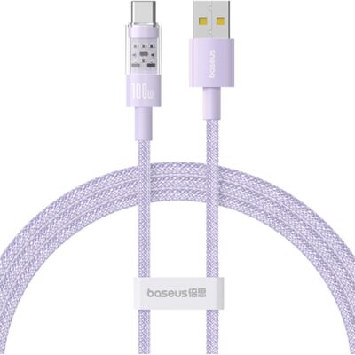 Rychlonabíjecí kabel Baseus Gem USB A na USB C - 1m - Fialový Rychlonabíjecí kabel Baseus Gem USB A na USB C - 1m - Fialový