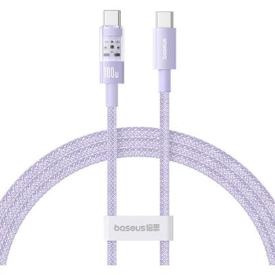 Rychlonabíjecí kabel USB-C na USB-C Baseus Gem - 1M - Fialový Rychlonabíjecí kabel USB-C na USB-C Baseus Gem - 1M - Fialový