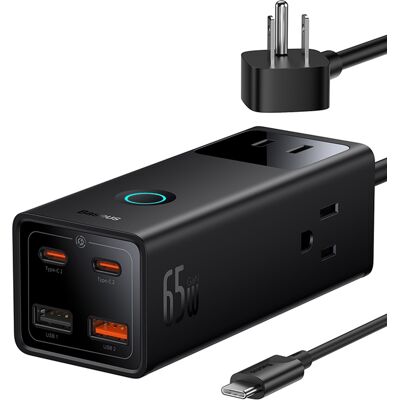 Baseus PowerCombo nabíječka 3xAC 2xUSB 2xType-C 65W Baseus PowerCombo nabíječka 3xAC 2xUSB 2xType-C 65W