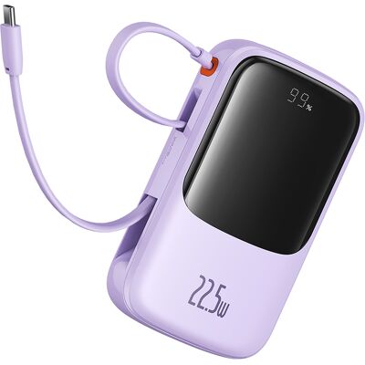 Baseus Powerbanka Qpow Pro+ 10000mAh Kabel Type-C Fialová Baseus Powerbanka Qpow Pro+ 10000mAh Kabel Type-C Fialová