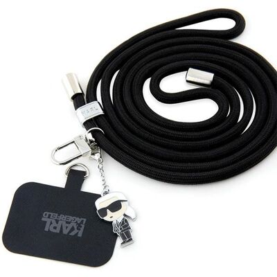 Karl Lagerfeld Crossbody Cord KLUCNMSCKIK Universal Nylon 150cm Ikonik černá Karl Lagerfeld Crossbody Cord KLUCNMSCKIK Universal Nylon 150cm Ikonik černá