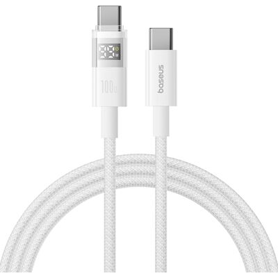Baseus Data Cable Display 2 Rychlonabíjecí Type-C na Type-C 100W 2m Měsíční bílá Baseus Data Cable Display 2 Rychlonabíjecí Type-C na Type-C 100W 2m Měsíční bílá