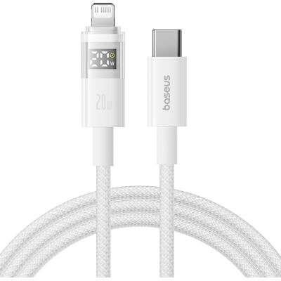Baseus Data Cable Display 2 Rychlonabíjecí Type-C na Lightning Digitální displej 20W 1m Měsíční bílá Baseus Data Cable Display 2 Rychlonabíjecí Type-C na Lightning Digitální displej 20W 1m Měsíční bílá