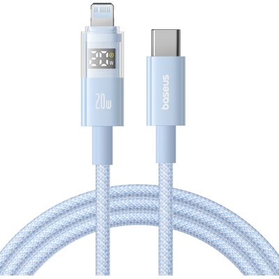 Baseus Data Cable Display 2 Rychlonabíjecí Type-C na Lightning Digitální displej 20W 2m modrá Galaxy Baseus Data Cable Display 2 Rychlonabíjecí Type-C na Lightning Digitální displej 20W 2m modrá Galaxy