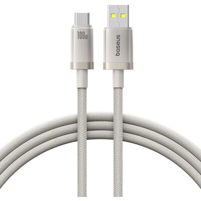 Baseus Data Cable Titanium USB na Type-C 100W Rychlé nabíjení 2m Stříbrná Baseus Data Cable Titanium USB na Type-C 100W Rychlé nabíjení 2m Stříbrná