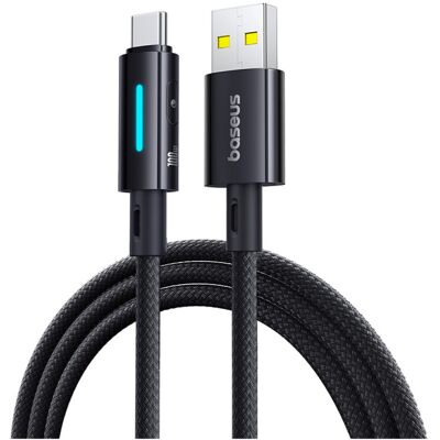 Baseus Data Cable Lit USB na Type-C 100W Rychlé nabíjení LED světlo 1m Kosmická černá Baseus Data Cable Lit USB na Type-C 100W Rychlé nabíjení LED světlo 1m Kosmická černá
