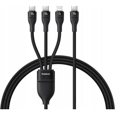Baseus Data Cable Flash Series 3 USB-C na 2x USB-C Lightning 1.5m černý Baseus Data Cable Flash Series 3 USB-C na 2x USB-C Lightning 1.5m černý
