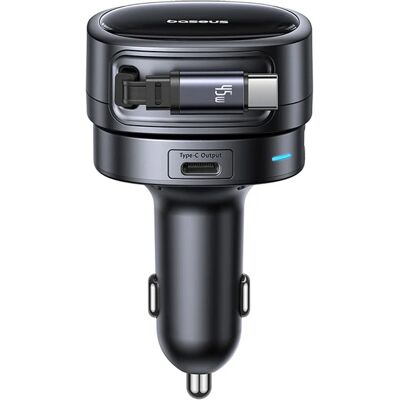 Baseus Car Charger PrimeTrip VR1 s navíjecím kabelem 2 x Type-C USB 60W černá Baseus Car Charger PrimeTrip VR1 s navíjecím kabelem 2 x Type-C USB 60W černá