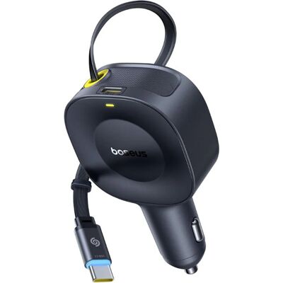 Baseus Car Charger PrimeTrip VR2 s navíjecím kabelem 2 x Type-C 30W černý Baseus Car Charger PrimeTrip VR2 s navíjecím kabelem 2 x Type-C 30W černý