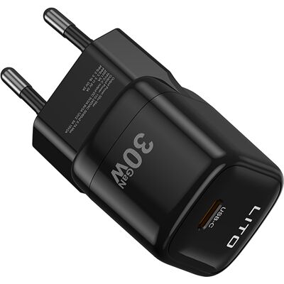 Lito Wall Charger LC11 Type-C výstup PD30W GaN ochrana EU zástrčka černá Lito Wall Charger LC11 Type-C výstup PD30W GaN ochrana EU zástrčka černá