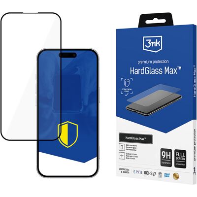 3mk HardGlass Max tvrzené sklo na displej iPhone 17 Pro černé 3mk HardGlass Max tvrzené sklo na displej iPhone 17 Pro černé