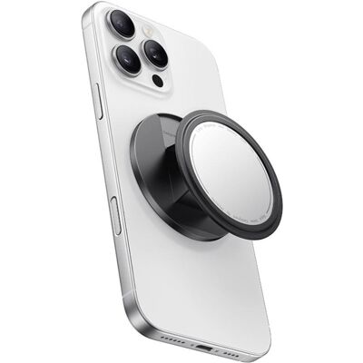 Mcdodo - skládací magnetický stojánek na telefon 2 v 1 (MR-7912) - s vestavěným kosmetickým zrcátkem, kůže - černá Mcdodo - skládací magnetický stojánek na telefon 2 v 1 (MR-7912) - s vestavěným kosmetickým zrcátkem, kůže - černá