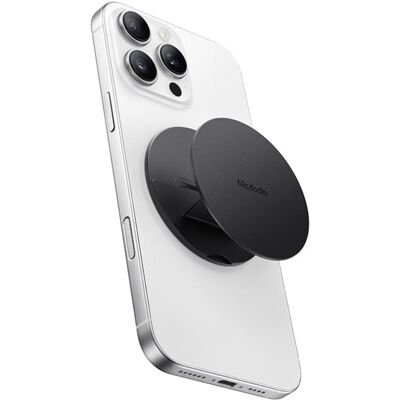 Mcdodo - skládací magnetický stojánek na telefon (MR-7910) - s víceúhlovou podporou, kožený - černý Mcdodo - skládací magnetický stojánek na telefon (MR-7910) - s víceúhlovou podporou, kožený - černý
