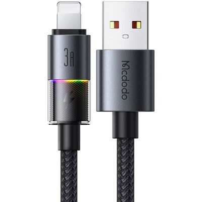 Mcdodo – datový kabel (CA-8170) – s barevnými světly, USB-A na Lightning, 3A, 1,2m – černý Mcdodo – datový kabel (CA-8170) – s barevnými světly, USB-A na Lightning, 3A, 1,2m – černý
