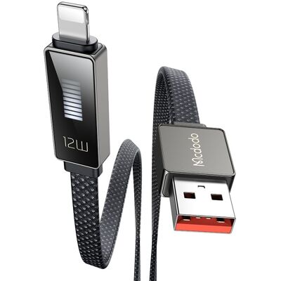 Mcdodo – datový kabel Rythm Series (CA-4970) – USB-A na Lightning, 3A, LED displej, 1,2m – černý Mcdodo – datový kabel Rythm Series (CA-4970) – USB-A na Lightning, 3A, LED displej, 1,2m – černý