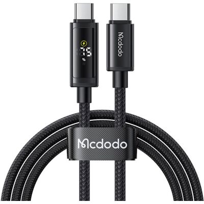 Mcdodo – datový kabel (CA-8000) – USB-C na USB-C, duální LED displej, 100W, rychlé nabíjení, 1,2m – černý Mcdodo – datový kabel (CA-8000) – USB-C na USB-C, duální LED displej, 100W, rychlé nabíjení, 1,2m – černý