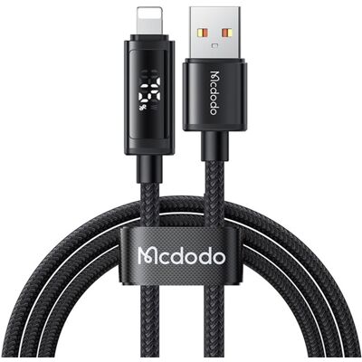 Mcdodo – datový kabel (CA-7970) – USB-A na Lightning, duální LED displej, 3A, 1,2m – černý Mcdodo – datový kabel (CA-7970) – USB-A na Lightning, duální LED displej, 3A, 1,2m – černý