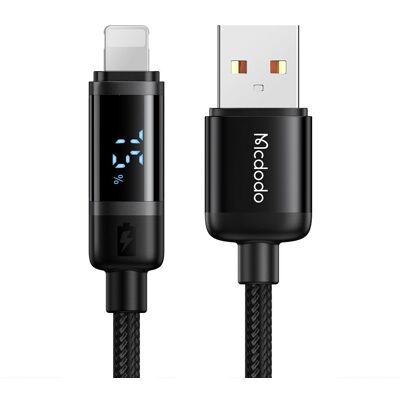 Mcdodo – datový kabel řady BAT (CA-5000) – USB-A na Lightning, digitální displej, 1,2 m – černý Mcdodo – datový kabel řady BAT (CA-5000) – USB-A na Lightning, digitální displej, 1,2 m – černý