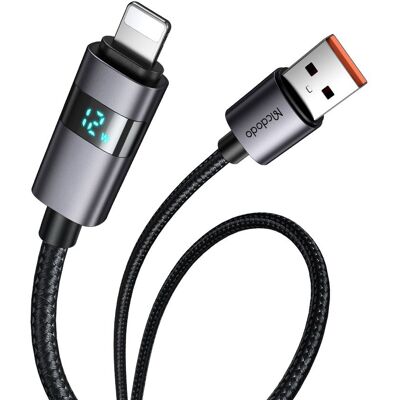 Mcdodo – datový kabel (CA-6490) – USB-A na Lightning, LED displej, 3A, 1,2m – černý Mcdodo – datový kabel (CA-6490) – USB-A na Lightning, LED displej, 3A, 1,2m – černý