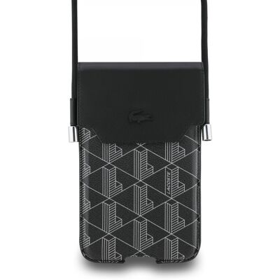 Kabelka na telefon Lacoste PVC Blend Monogram Metal Logo XL Black Kabelka na telefon Lacoste PVC Blend Monogram Metal Logo XL Black