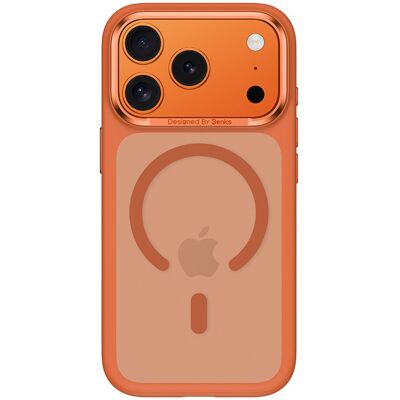 Magnetické kouřové pouzdro s kovovým rámem Benks pro iPhone 17 Pro (s tlačítkem pro ovládání fotoaparátu), oranžové Magnetické kouřové pouzdro s kovovým rámem Benks pro iPhone 17 Pro (s tlačítkem pro ovládání fotoaparátu), oranžové