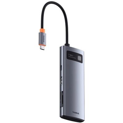 Dokovací stanice Baseus Metal Gleam Series 7v1 USB-C HUB Space Grey Dokovací stanice Baseus Metal Gleam Series 7v1 USB-C HUB Space Grey
