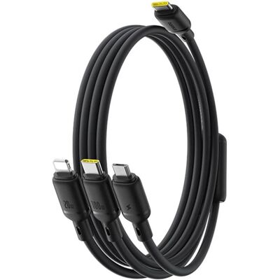 Datový kabel Baseus Silky (P10377706123-00) – rychlonabíjení, Type-C na Micro-USB, Lightning, USB-C, 100W, 1.5m – Cosmic Black Datový kabel Baseus Silky (P10377706123-00) – rychlonabíjení, Type-C na Micro-USB, Lightning, USB-C, 100W, 1.5m – Cosmic Black