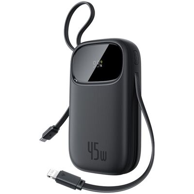 Baseus – powerbanka EnerFill FC31 Qpow 3 (E0028C00) – USB-C/Lightning kabely, 10000mAh, 45W, digitální displej – Cosmic Black Baseus – powerbanka EnerFill FC31 Qpow 3 (E0028C00) – USB-C/Lightning kabely, 10000mAh, 45W, digitální displej – Cosmic Black