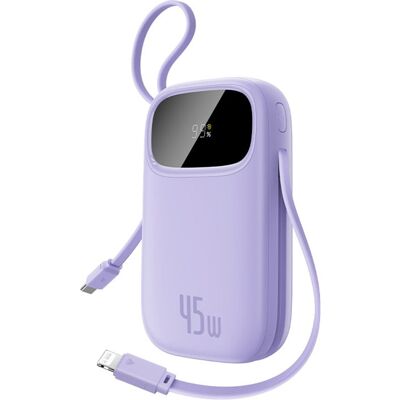 Baseus – powerbanka EnerFill FC31 Qpow 3 (E0028C02) – USB-C/Lightning kabely, 10000mAh, 45W, digitální displej – Nebula Purple Baseus – powerbanka EnerFill FC31 Qpow 3 (E0028C02) – USB-C/Lightning kabely, 10000mAh, 45W, digitální displej – Nebula Purple