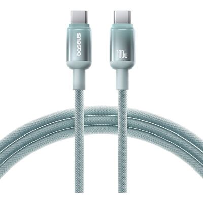 Baseus - datový kabel Discolor (E0420700) - USB-C na USB-C, 100W, 480Mbps, 1m - modrá/zelená Baseus - datový kabel Discolor (E0420700) - USB-C na USB-C, 100W, 480Mbps, 1m - modrá/zelená