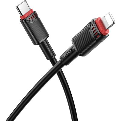 Datový kabel Borofone BX110 Beneficio USB-A - Lightning 2,4A 1m černý Datový kabel Borofone BX110 Beneficio USB-A - Lightning 2,4A 1m černý