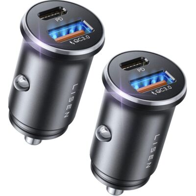 Lisen - nabíječka do auta (YL0223080037) (2 ks) - USB, Type-C, PD36W, Q3.0, 12V/24V - černá Lisen - nabíječka do auta (YL0223080037) (2 ks) - USB, Type-C, PD36W, Q3.0, 12V/24V - černá