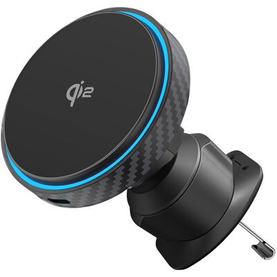 Proove - držák do auta s bezdrátovým nabíjením Graphite Circle (WHGC15010001) - do ventilační mřížky, Qi2, 15W, LED indikátor - černá Proove - držák do auta s bezdrátovým nabíjením Graphite Circle (WHGC15010001) - do ventilační mřížky, Qi2, 15W, LED indikátor - černá