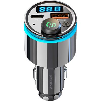 Proove - nabíječka do auta s FM modulátorem (FMNX30110001) - USB, Type-C, U-Disk, TF, Bluetooth 5.3, rychlé nabíjení, 30W, LED - černá Proove - nabíječka do auta s FM modulátorem (FMNX30110001) - USB, Type-C, U-Disk, TF, Bluetooth 5.3, rychlé nabíjení, 30W, LED - černá
