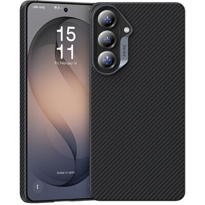 Magnetický kryt s kovovým rámečkem Benks Armor Air Kevlar 600D pro Samsung Galaxy S26 - černý Magnetický kryt s kovovým rámečkem Benks Armor Air Kevlar 600D pro Samsung Galaxy S26 - černý
