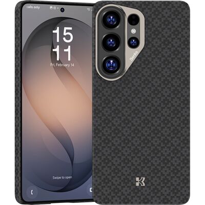 Magnetický kryt s kovovým rámečkem Benks Armor Air Grid Kevlar 600D pro Samsung Galaxy S26 Ultra - černý Magnetický kryt s kovovým rámečkem Benks Armor Air Grid Kevlar 600D pro Samsung Galaxy S26 Ultra - černý