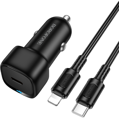 Autonabíječka Borofone BZ34A Cloud s kabelem Type-C na Lightning 20W černá Autonabíječka Borofone BZ34A Cloud s kabelem Type-C na Lightning 20W černá