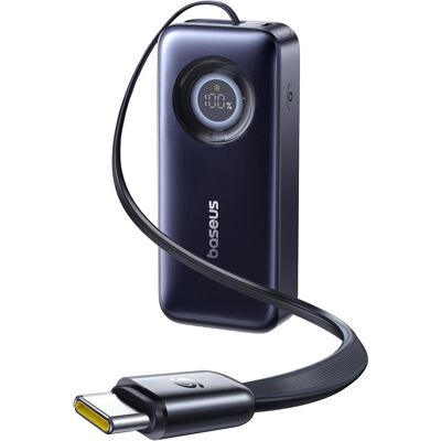 Powerbanka Baseus Enercore CR11 20000mAh (67W) s integrovaným kabelem černá Powerbanka Baseus Enercore CR11 20000mAh (67W) s integrovaným kabelem černá