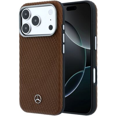 Zadní kryt Mercedes PU Leather Semi Wrap MagSafe pro iPhone 17 Pro Max pískový Zadní kryt Mercedes PU Leather Semi Wrap MagSafe pro iPhone 17 Pro Max pískový